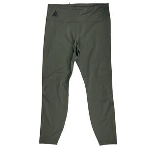 Nike ACG Green Leggings Women Size Large Mesh‎ Accents Activewear